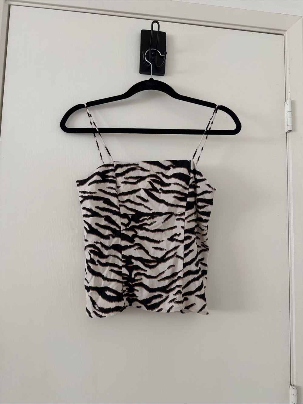 H&M Zebra-Print Spaghetti Strap Cami - Black & White